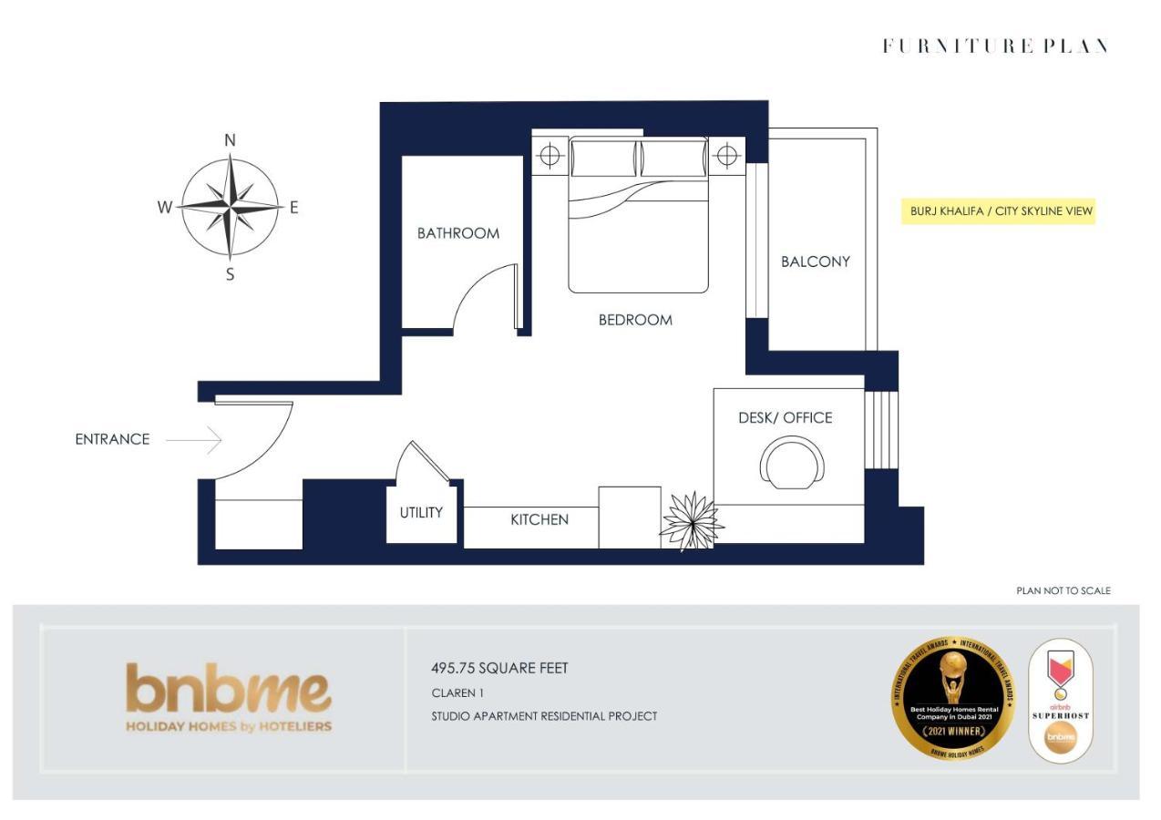 Bnbmehomes - Elegant & Stylish Studio In Downtown - 502 迪拜 外观 照片